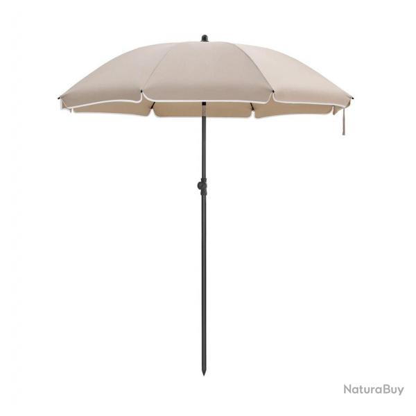 Parasol de jardin diamtre 1,6 m ombrelle protection UPF 50+ inclinable portable rsistant au vent