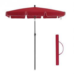 Parasol de balcon rectangulaire 2 x 1,25 m protection UPF 50+ ombrelle toile avec revêtement sac de