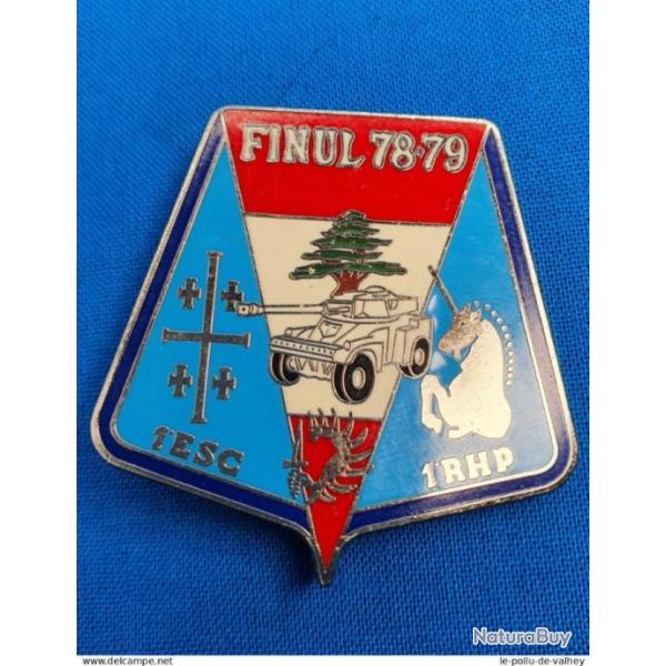INSIGNE  1ER RHP , 1er ESCADRON, FINUL LIBAN 1978.79  1ER REGIMENT DE  HUSSARDS PARACHUTISTES