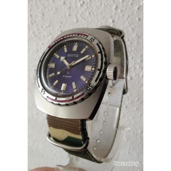 VOSTOK AMPHIBIA TONNEAU MONTRE MCANIQUE ANCIENNE MADE IN URSS CHOSTOPOL 1970s