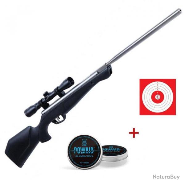 Pack carabine  plomb Crosman Silverfox NP avec lunette 4x32 - Cal. 4 - Pack premium
