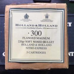 DESTOCKAGE ! Lot de 10 boites hollan&holland calibre 300 flanged magnum 220gr soft nose