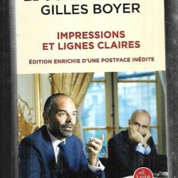 impressions et lignes claires d'édouard philippe et gilles boyer  livre de Poche politique française