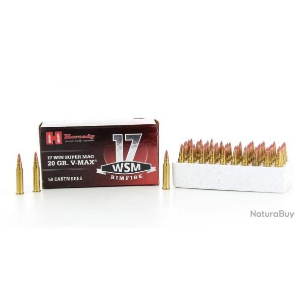 Cartouches 17 WSM 20 gr V-MAX x 50 Hornady