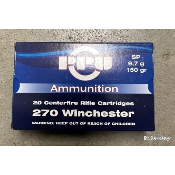 Munitions PARTIZAN cal.270 win SP 9,7 g par 60