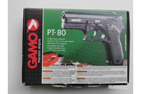 Pistolet CO2 Gamo PT80 - Cal. 4,5 mm - Pistolets à air comprimé