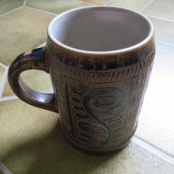 RARE - Ancienne chope à bière allemande - A décor PSYCHÉDÉLIQUE, anse tigré...(Vintage année 60-70)