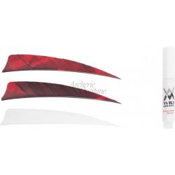 WILD MOUNTAIN PLUMES NAT. 4" COMBO BLANC/ROUGE/ROUGE