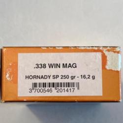 Balles SOLOGNE Klassic Hornady Interlock Soft Point 16,2 gr 250 grains cal 338 WIN MAG