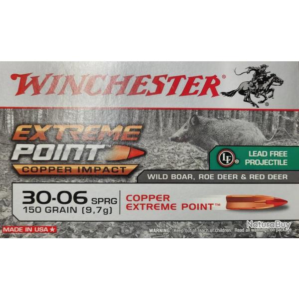 Cart 30-06 Extreme Point 150gr bte 20 sans plomb Winchester