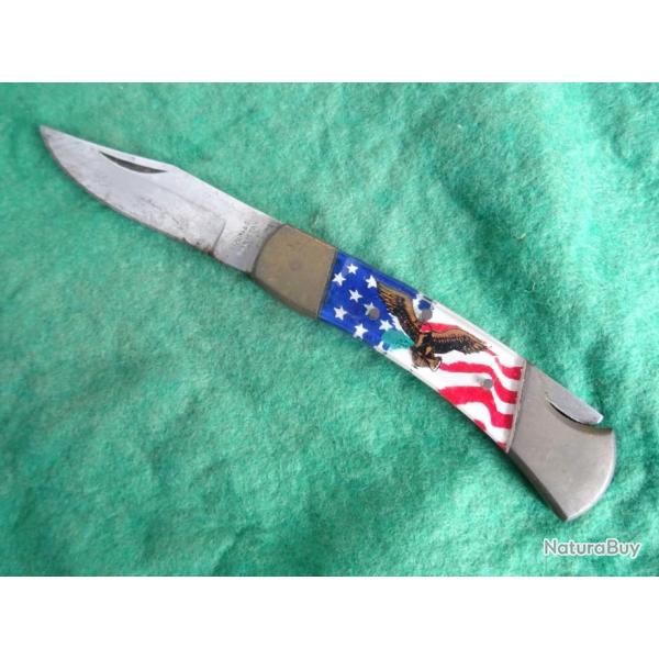 148 ) lot ,  beau couteau au drapeau amricain