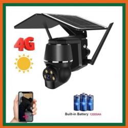 Caméra de surveillance 5MP 4G solaire - Batterie au lithium - Etanche - Livraison gratuite et rapide