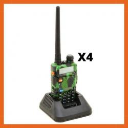 Talkie walkie VHF/UHF 144-146/430-440MHZ - FM radio - Bi bande - Lot de 4 - Camouflage