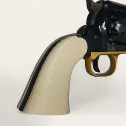 Plaquettes Remington 1858 Pietta texture moletée couleur os