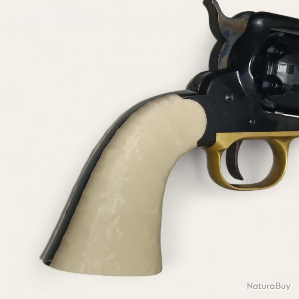 Plaquettes Remington 1858 Pietta texture noeud papillon couleur os