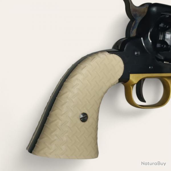 Plaquettes Remington 1858 Pietta texture treadplate couleur os