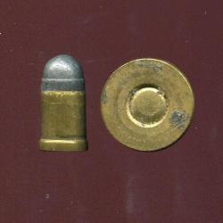 9 mm Galand - balle plomb très arrondie à ceinture - amorce laiton - étui laiton de 14.4 mm de long