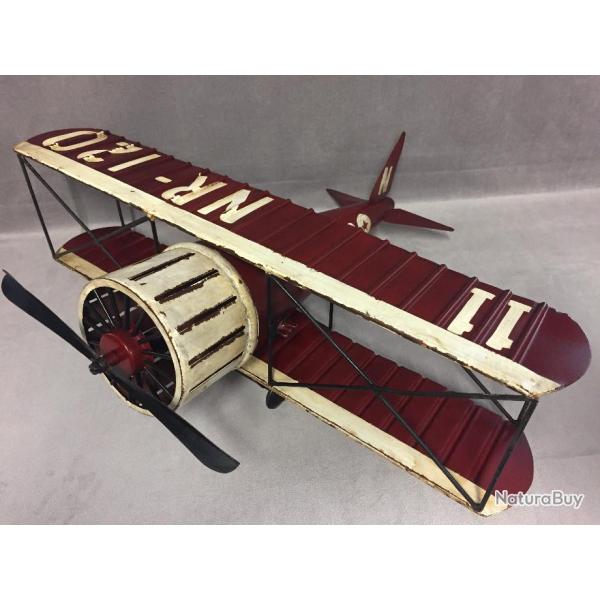 GRANDE MAQUETTE MTAL MODLE AVION DE CHASSE BIPLAN ANGLAIS FRANAIS ALLEMAND WI