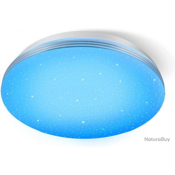 Plafonnier LED intelligent 18 W WiFi 30cm Intensit variable quivalent 150W Blanc chaud/froid