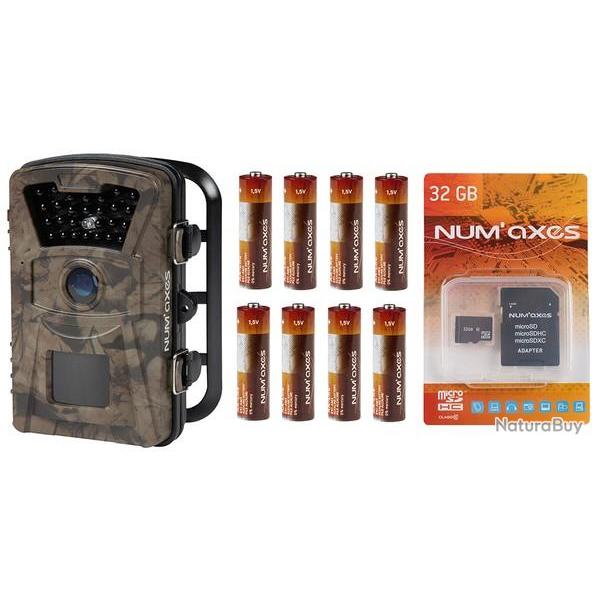 Pack pige photo Num'axes Pie1048 camo + piles + carte micro sd-hc 32go class 10
