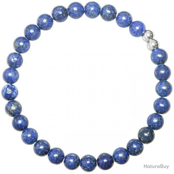 Bracelet en lapis-lazuli - Perles rondes 6 mm