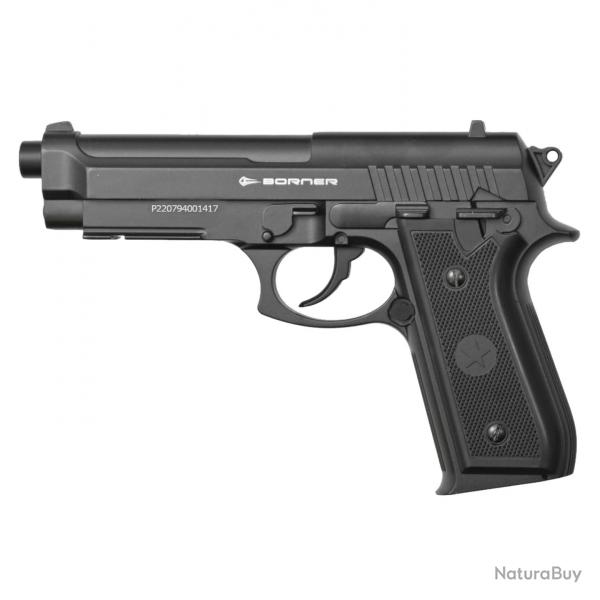 Pistolet airgun Borner 92M full mtal CO2 calibre 4.5 mm (.177) BB's