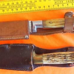 2 couteaux couteau poignard poignards scout campement chasse peche randonnée RESISTANCE militaire