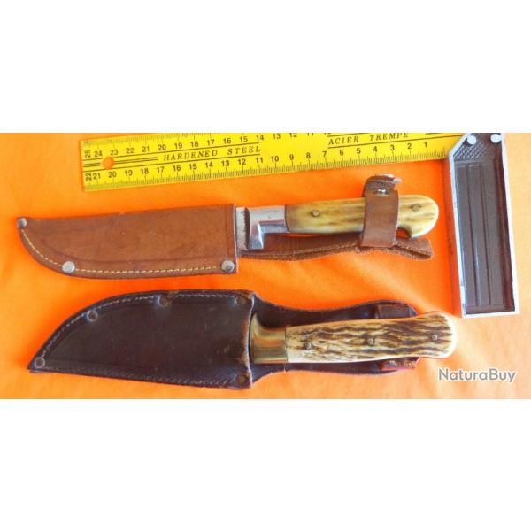 2 couteaux couteau poignard poignards scout campement chasse peche randonne RESISTANCE militaire