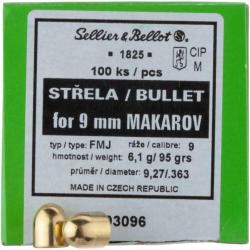 100 Ogives SELLIER & BELLOT 9mm makarov 95 grains