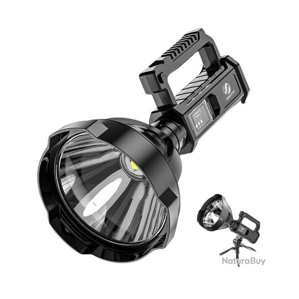 Lampe de Poche Ultra Puissante LED Rechargeable 6000 mAh pour le Camping, Randonne et Chasse
