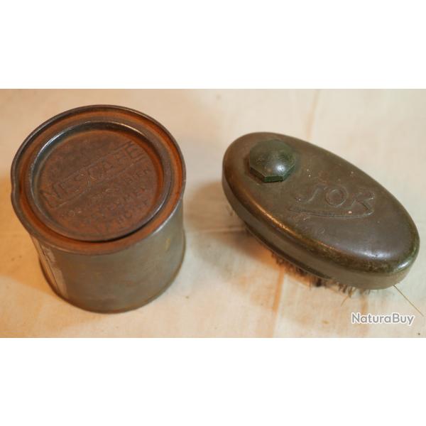 Brosse SOR et boite de NESCAF arme franaise guerre d'Indochine  Pour l'tat, voir les photos  Bro