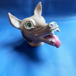 ancienne tête de marionnette " LE LOUP "   et le petit chaperon rouge