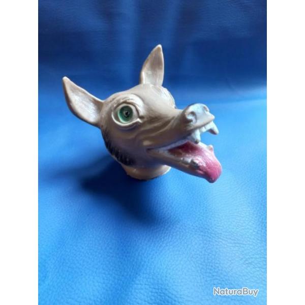 ancienne tte de marionnette " LE LOUP "   et le petit chaperon rouge