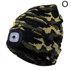 Bonnet LED Rechargeable Unisex Camo2 Chapeau d'Hiver pour le Camping, Randonnée, Chasse et la Pêche