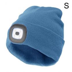 Bonnet LED Rechargeable Unisex Bleu2 Chapeau d'Hiver pour le Camping, Randonnée, Chasse et la Pêche