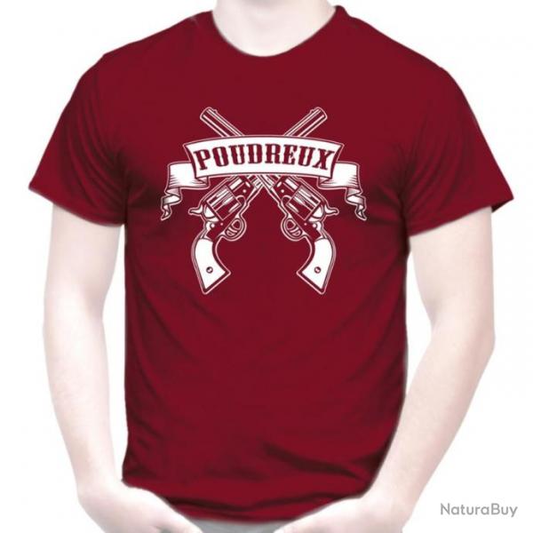 TEE SHIRT - POUDREUX - Tir poudre noire Revolver  amorce 1075 Army Remington calibre 36 cal.44 Colt