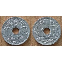 France 10 Centimes 1941 avec point a date et Ctmes Souligné Lindauer Piece Centime En Franc Francs