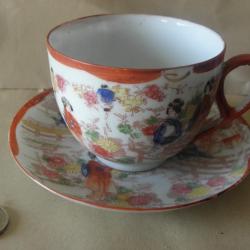 antique tasse et soucoupe japonaise rare poinçon nippon fin 18 debut 19 seicle