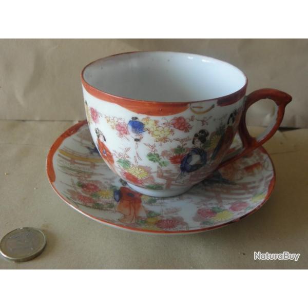 antique tasse et soucoupe japonaise rare poinon nippon fin 18 debut 19 seicle