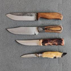 Lot de 4 couteau dague et Opinel damas et chasse