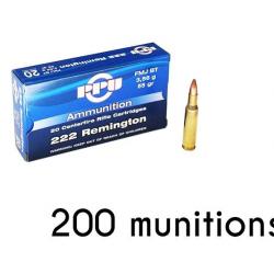 200 munitions Partizan 222 rem FMJ 55 grains 