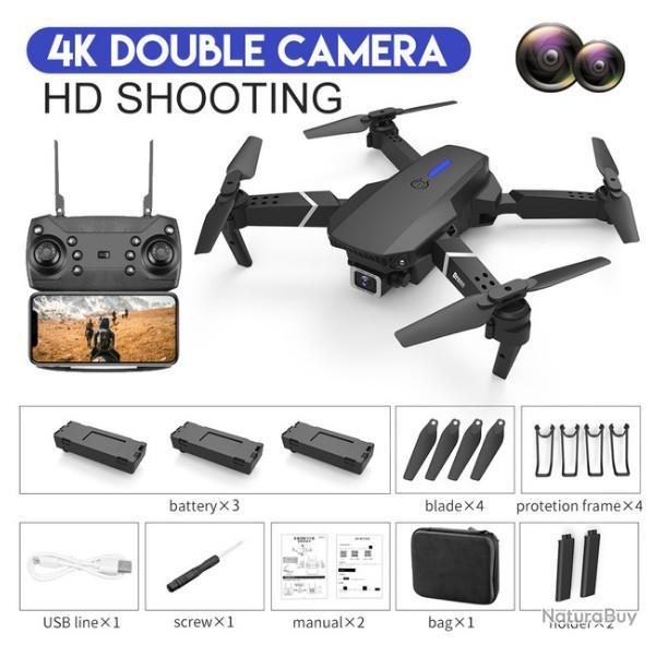 Drone HOMYL E88 Pro avec caméra HD 4K pour adultes débutants - Sac