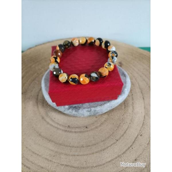 Bracelet Jaspe Bourdon perles 10 mm avec crin Rf N134