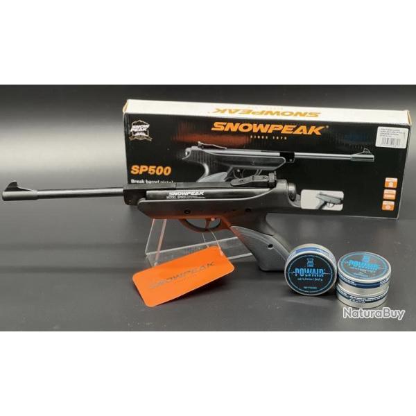 Pack prt  tirer Pistolet  plomb Snowpeak SP500 calibre 4,5mm 6 joules + 3 Botes de 500 plombs