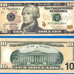 Usa 10 Dollars 2017 A Neuf Mint Philadelphie C3 Suffixe A Us United States Billet Dollar