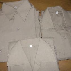 trois chemises TTA armée française années 67 et 79