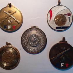 5  grosses  Médailles de récompense balle Trap  FFT  occ