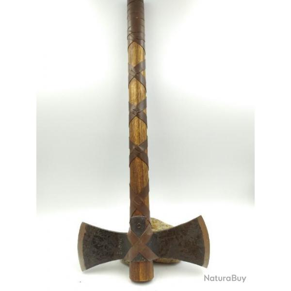 Hache style Tomahawk vikings Manche en bois