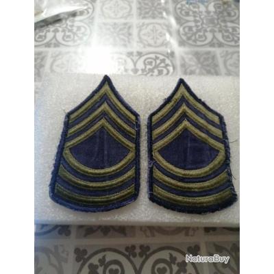 Paire de grades armée us MASTER SERGEANT original - Epaulettes - Grades ...