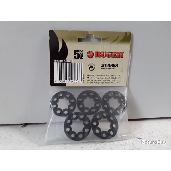 9663 PACK DE 5 CHARGEUR POUR RUGER SUPER HAWK 8COUPS CAL6MM AIRSOFT NEUF
